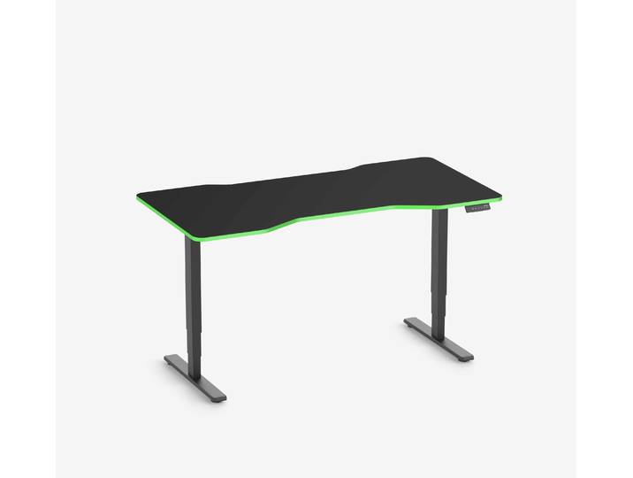 FOKUS Gamingschreibtisch Schwarz 160x80 Cockpit Acid Green