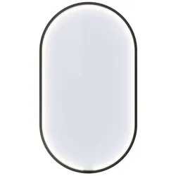 Dansani Moon Rahmenspiegel mit Lichtregler oval Schwarz.. - Badmöbel