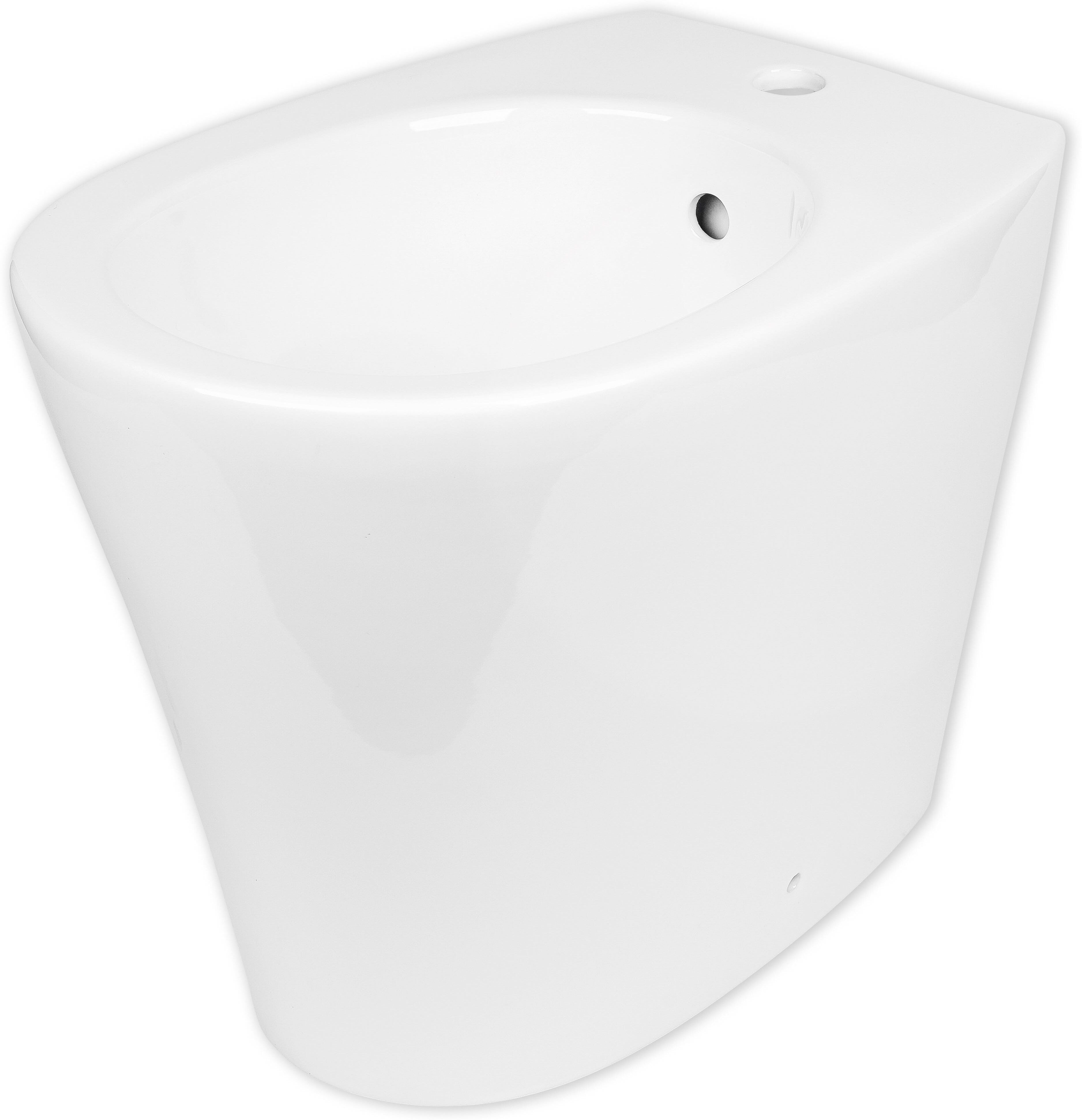 Tecnomat BIDET SERIE PERLA A TERRA FILO MURO MONOFORO IN CERAMICA BIANCA