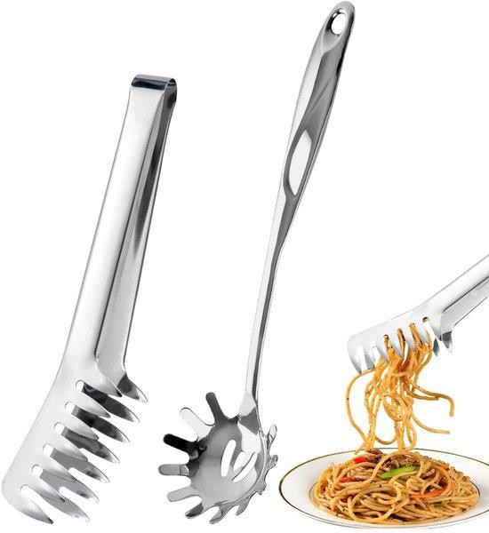 Benza Ibenzoa Pastaset met 2 pastatangen en 1 spaghettilepel van roestvrij staal