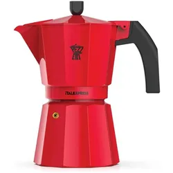 Pezzetti ITALEXPRESS Emaille-Kaffeemaschine (3 Tassen) - Rot, Espressokocher, Rot