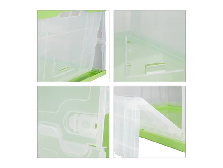 Relaxdays Profi Transportbox, stabil, Gewerbe, hochwertiger Kunststoff, Qualität, 60L, HBT 31,5 x 59,5 x 39,5 cm, grün
