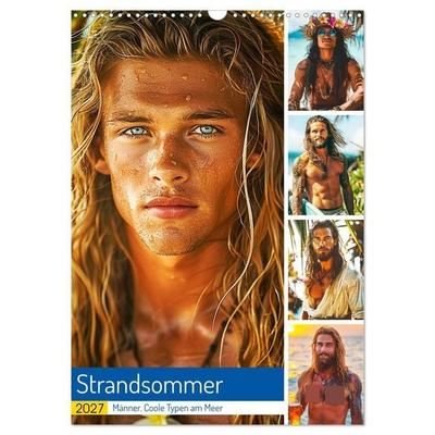 Strandsommer. Männer. Coole Typen am Meer (Wandkalender 2027 DIN A3 hoch), CALVENDO Monatskalender