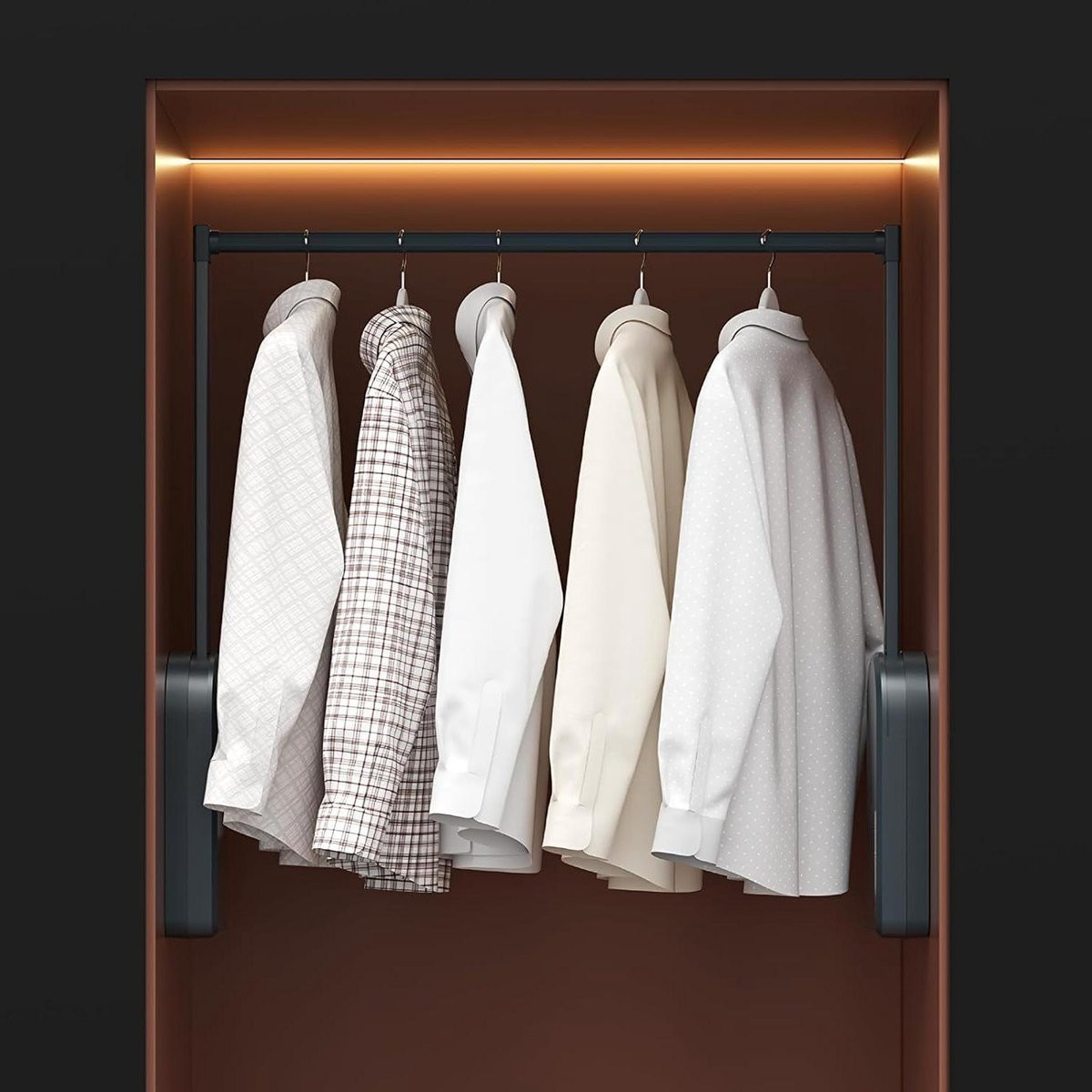Elektrische Kledingstang Grijs - Automatische Garderobelift voor het ophangen van kleding