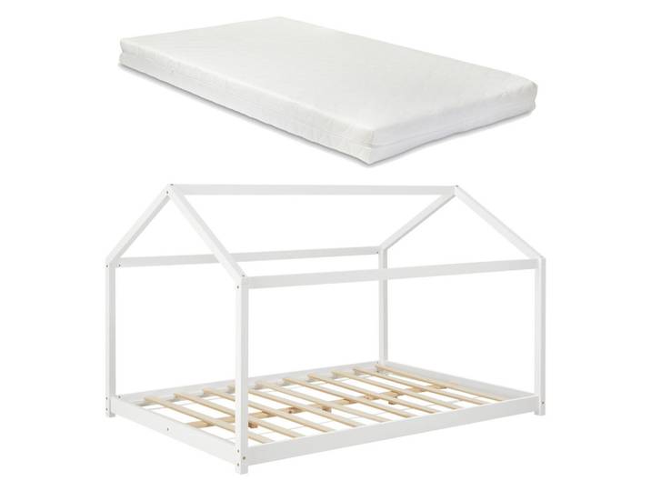[en.casa] Hausbett Cerro mit Matratze, Weiß, Textil, Kiefer, 120x200 cm, Baby- und Kindermöbel, Kinderzimmer & Jugendzimmer, Kinderbetten, Hausbetten