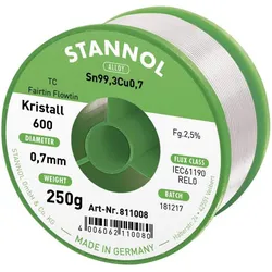 Stannol Kristall 600 Fairtin (Lötzinn), Lötgerät Zubehör, Kupfer, Transparent