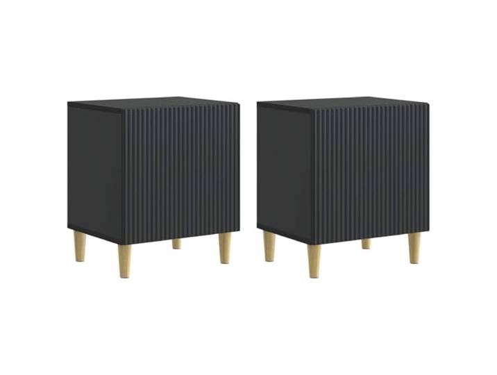 Heofavd Nachttisch 2er Set Schwarz 43x34,5x50 cm Holzwerkstoff