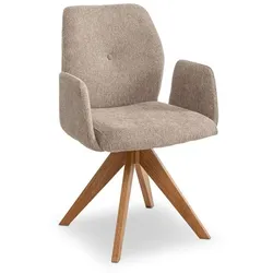 2er-Set Stuhl Mayet Stoff Grau Taupe