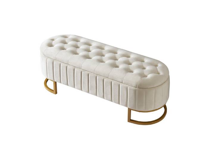 MODFU Polsterbank Bettbank Sitzbank (Stauraum-Schlafkoffer und Fußbank, gepolsterte Fußbank mit Stauraum, Sofabank Bank,120 x 40 cm)