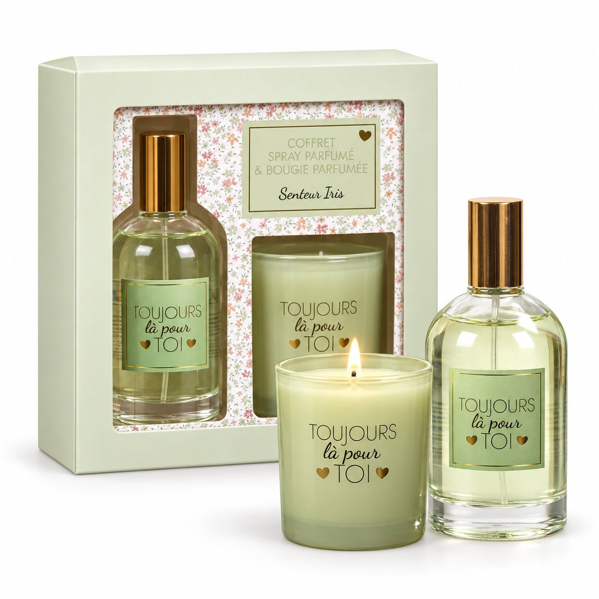 WDMT Cadeauset Geurkaars en Geurspray Iris - Groen