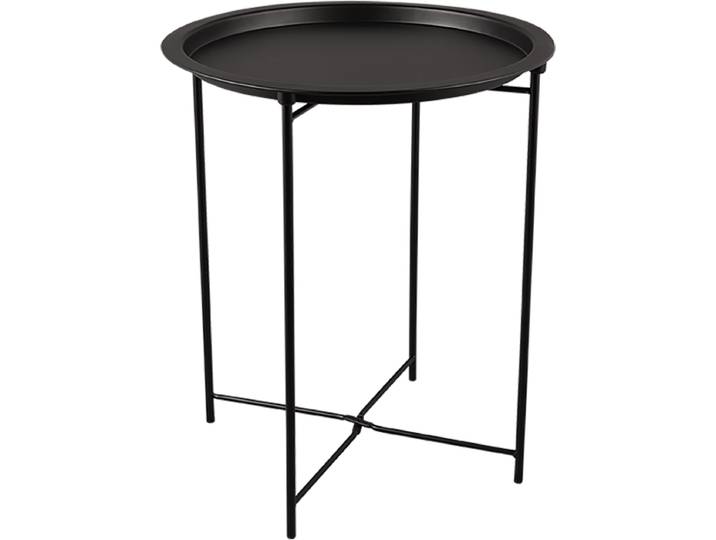 Bijzettafel - Livion Rondo - Consoletafel - Rond - Zwart - Metaal