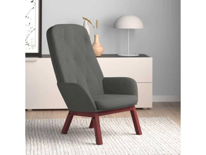 NLQMSU Relaxsessel, dunkelgrau, Velours, mit Rahmen aus Holz und Metall Weicher Samt, dekoratives Design, vielseitig einsetzbar, stabiler Sitz