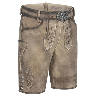 Trachtenlederhose NÜBLER "Lederhose kurz Steffl", Herren, Gr. 50, EURO, braun, Obermaterial: 100% Lammleder LEL., Hosen