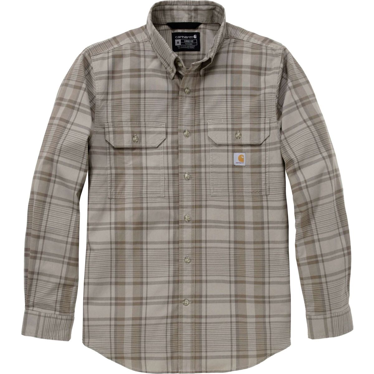 Carhartt Fort Loose LS Plaid Shirt gray dunes (EE2) 2XL REG 107012-EE22XLREG
