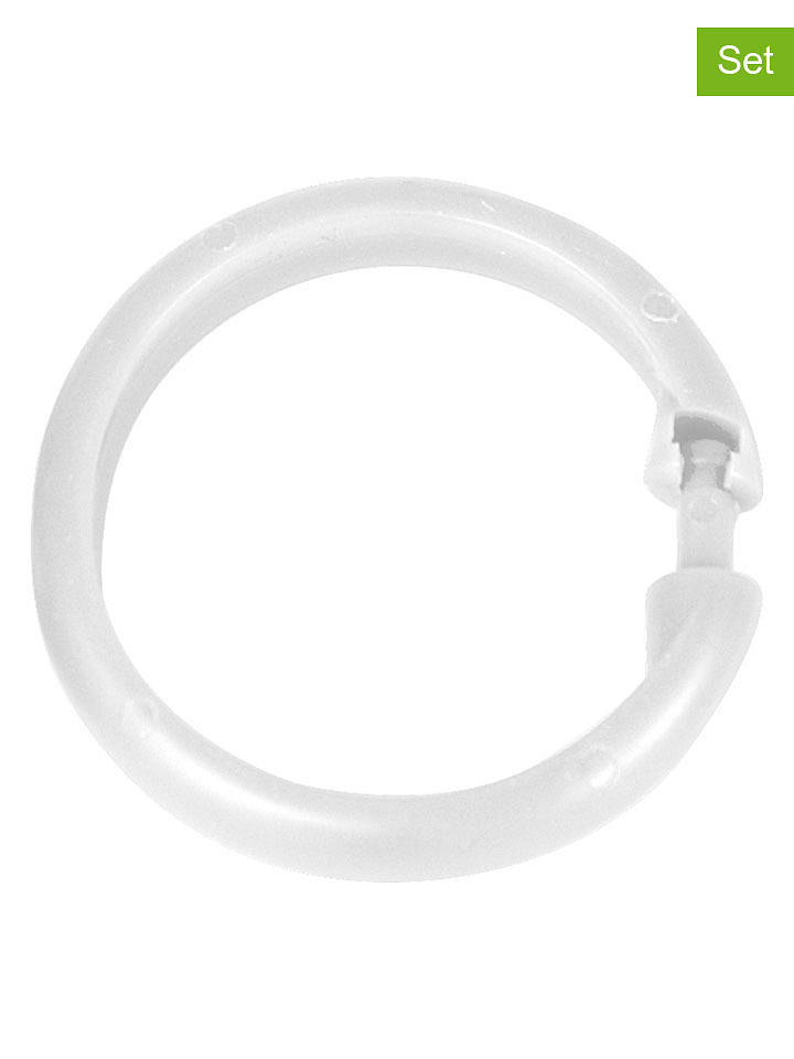 Schöner Wohnen Kollektion 16er-Set: Duschvorhangringe in Weiß - Ø 6 cm - onesize