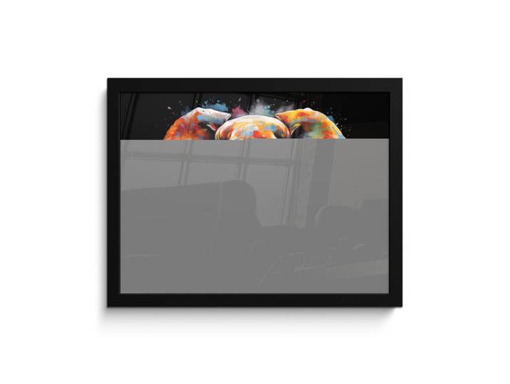 MuchoWow Poster MIT Rahmengerahmtes Bild - Elefant - Graffiti - Schwarz - Tiere - Farben - 40x30 cm, Papier, Rechteckig, 40x30 cm, gerahmt, Bilder & Rahmen, Bilder