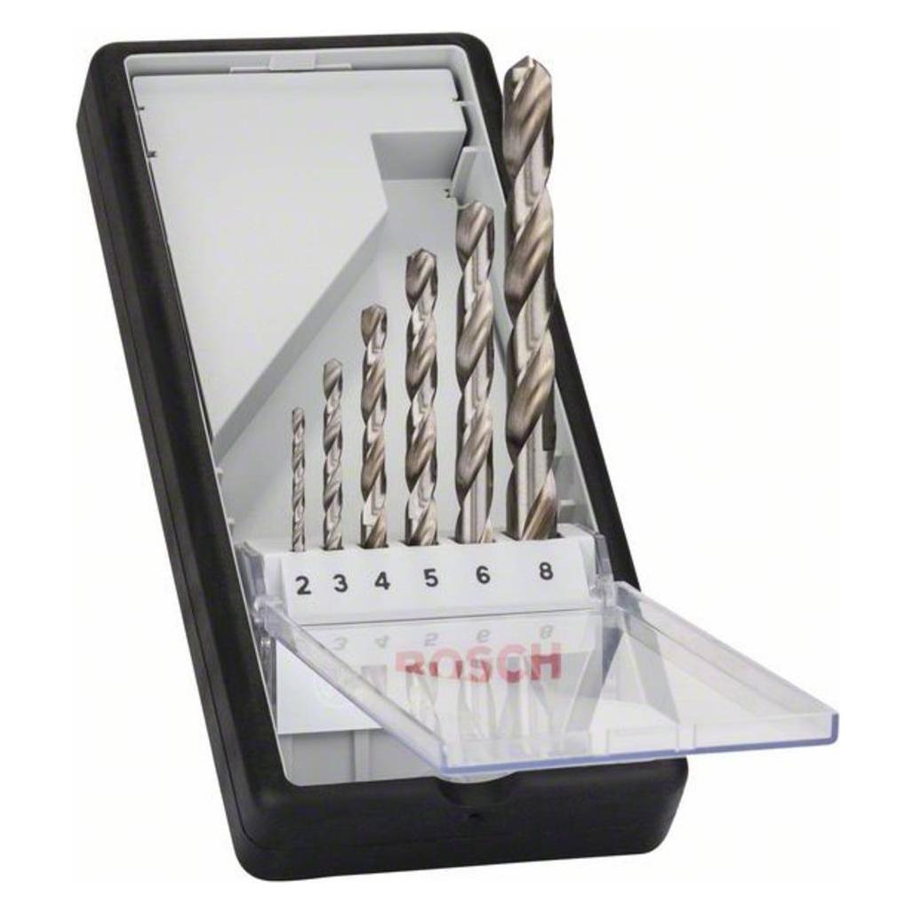 Bosch Professional Zubehör PRO Metal HSS-G Spiralbohrer-Set, 6-tlg. (2, 3, 4, 5, 6, 8) (2607010529)