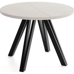 ESSTISCH Ravero runder ausziehbarer, Kaschmir 100-140/100/77 cm
