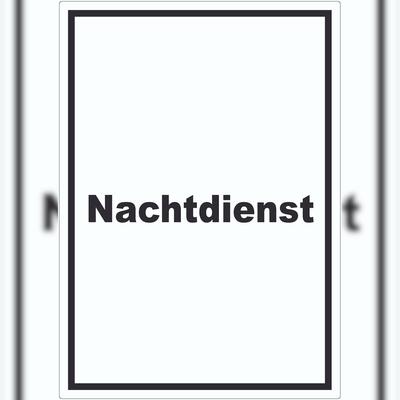 HB-Druck Nachtdienst Aufkleber mit Text Nachtschalter hochkant A2 (420x594mm)