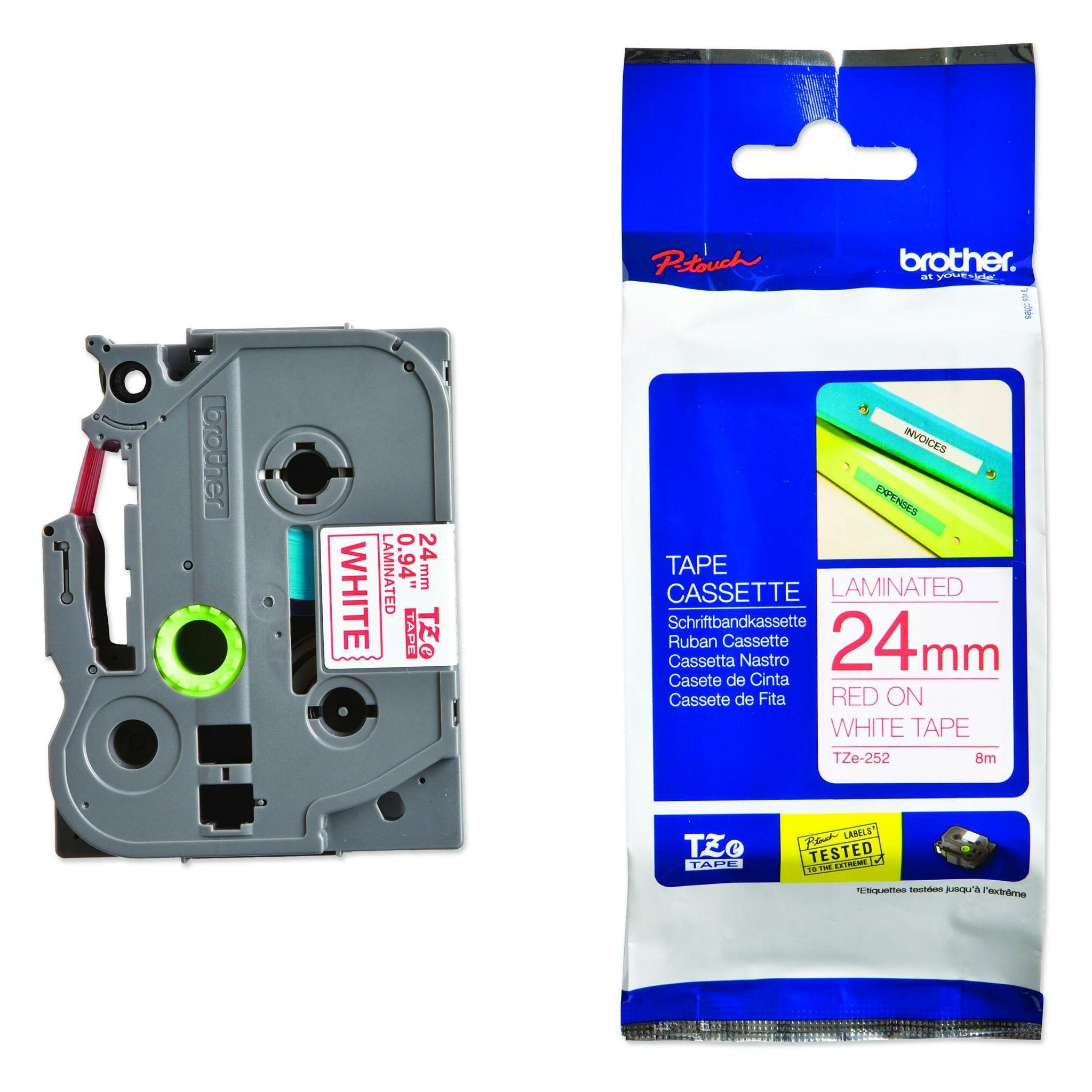Brother Tze-252 (2.40 cm, Rot, Weiss) (TZE252)