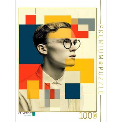 CALVENDO Puzzle Rationalität im Raster - das Gesicht als Zentrum zwischen Fläche und Struktur | 1000 Teile Lege-Größe 64x48cm Foto-Puzzle für