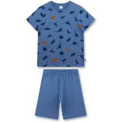 Sanetta Jungen Schlafanzug - kurz, Kids, Nachtwäsche, Pyjama, Baumwolle Blau / 104