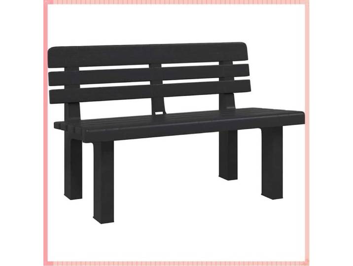 Banc de jardin - Polypropylène - Imperméable - Extérieur - Anthracite - 110x52x71 cm