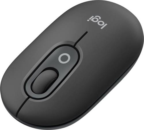 Logitech POP Maus Bluetooth Optisch Graphit 4 Tasten 4000 dpi Easy Switch 3 Geräte, Integriertes Scrollrad