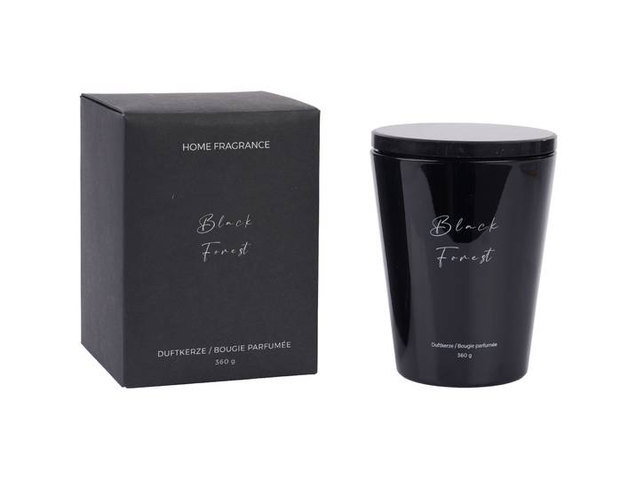 Duftkerze Nathalie Black Forest 360g schwarz - Material: Glas