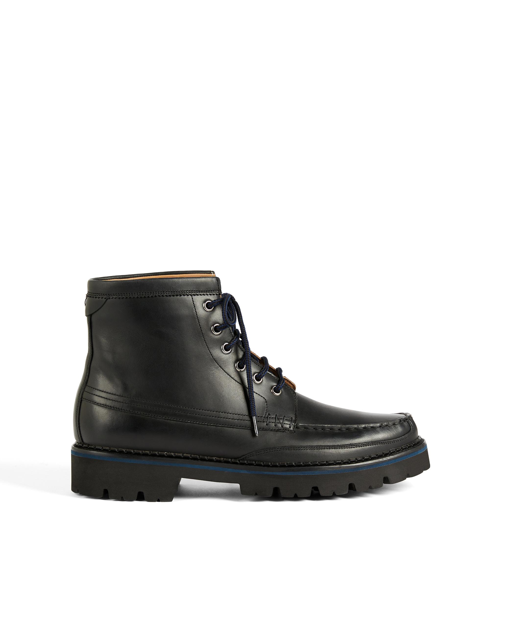 Ted Baker Jarrno Waxy Leren Mocassin Laars, Zwart