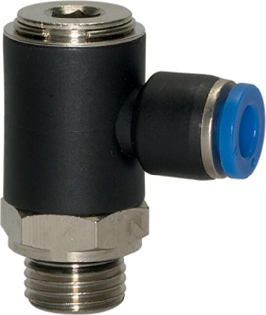 Riegler Raccord L emboîtable « Série Bleue », rotatif, G 1/8 ext., L=21,5 mm (170.018-6)