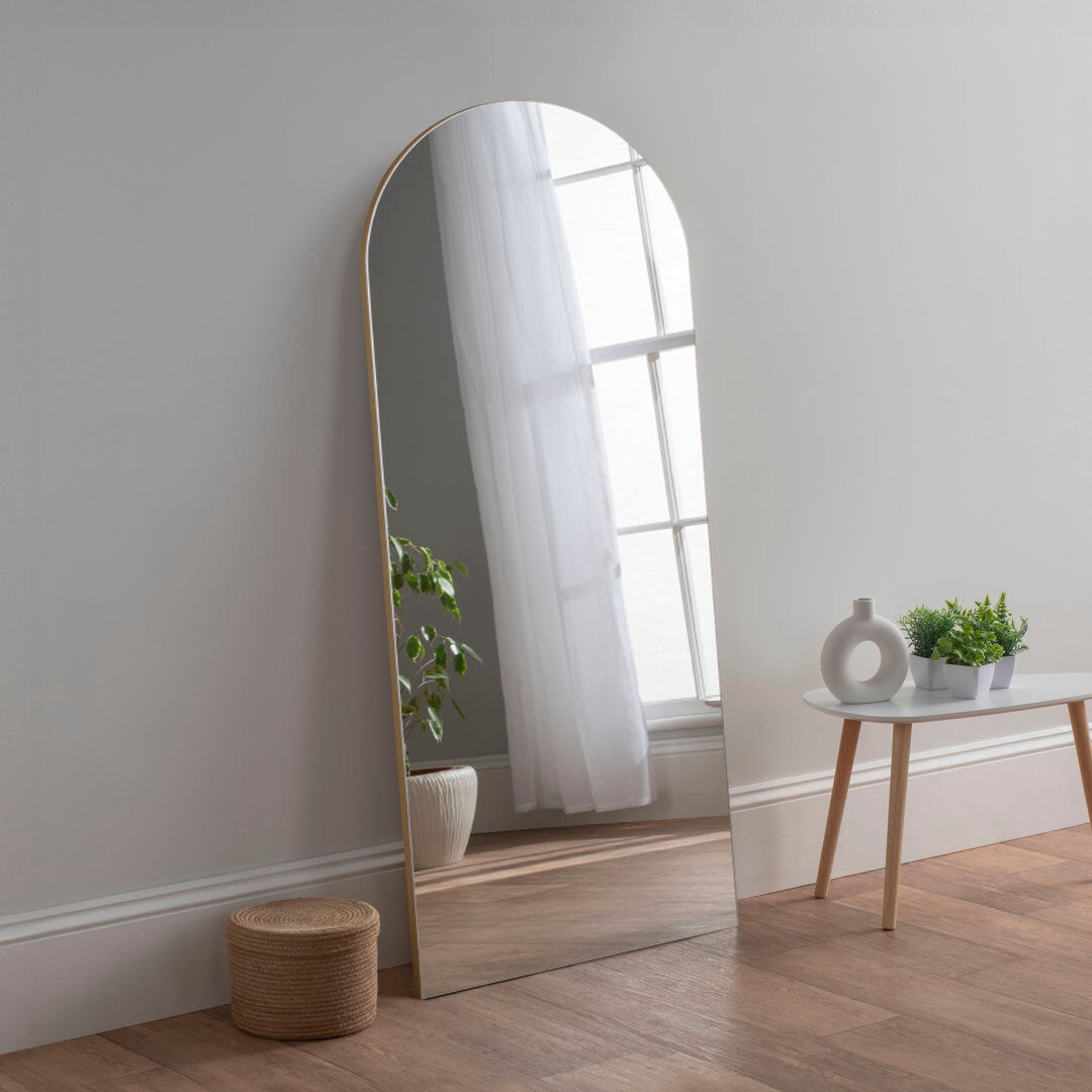 Latitude Run Alben Wood Framed Full Length Mirror Gold 170cm H X 70cm W X 2cm D
