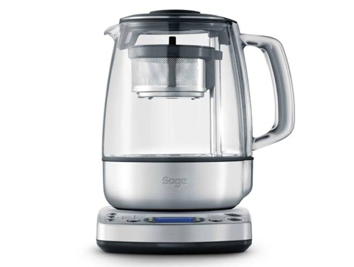 Sage The Tea Maker, Teekocher, Gebürsteter Edelstahl Teekocher, Teesieb mit Abesenkautomatik, optimale Ziehzeit, Stärke & Temperatur, Alle Teesorten, Wasserkocher