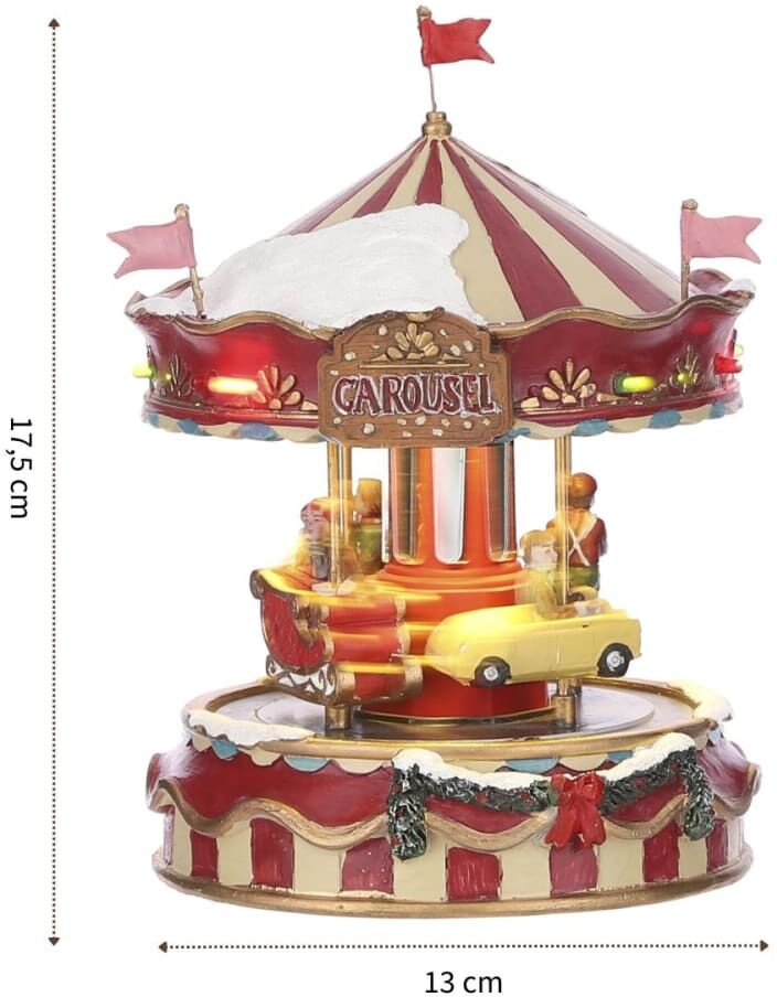 LuVille Village de noël rouge plastique h17.5xl13xl13cm Rouge 13x18x13cm