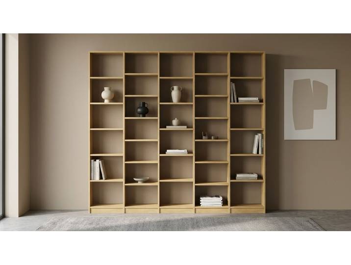Schlichtes Bücherregal konfigurieren Eiche Natur geölt