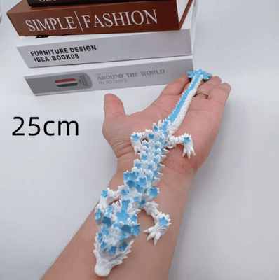 Inspire Picks 3D Printed Cherry Blossom Dragon Articulated Love Dragon Desk Decor blue 25cm