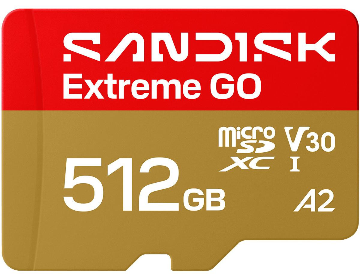 SanDisk Extreme Go microSDXC UHS-I Flashgeheugenkaart - 512 GB - A1 / V30 / U3