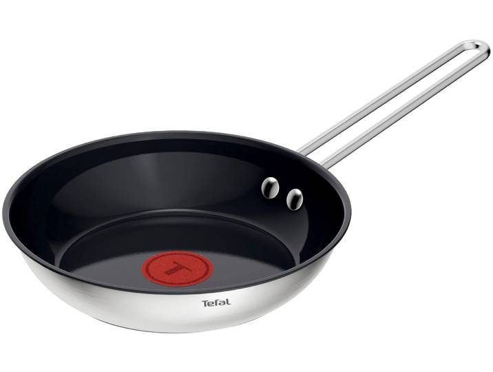 Bratpfanne TEFAL Nordica, beschichtete Pfanne Induktion, Thermo-Signal-Technologie , grau (edelstahl), B:21,4cm H:8,1cm L:39,6cm Ø:20cm, Pfannen, Bratpfanne, minimalistisches Design, robuster Griff, geeignet für alle Herdarten