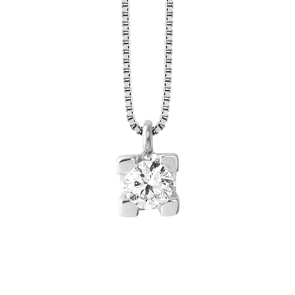 Ketting Diamond Solitaire 0,20 Cts White Gold