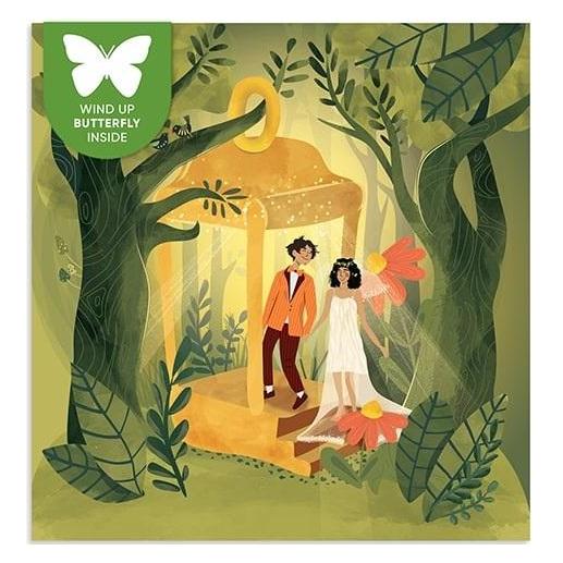 Cozywood Quadratische Karte mit einem fliegenden Schmetterling Hochzeitslaterne (1 Stk.) (54620595)