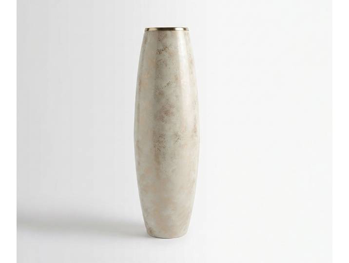 Vase Velino B25 x T25 x H79 cm Glas Alabaster Gold Handgemacht, Wohnaccessoires