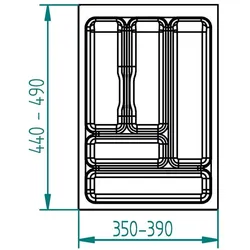 Agoform Besteckeinsätze Standard, Besteckkasten, Grau