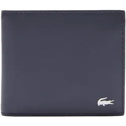 LACOSTE Herren Geldbörse, echtes Leder - M Billfold Coin, 9,5x11,5x3cm (HxLxB) Blau