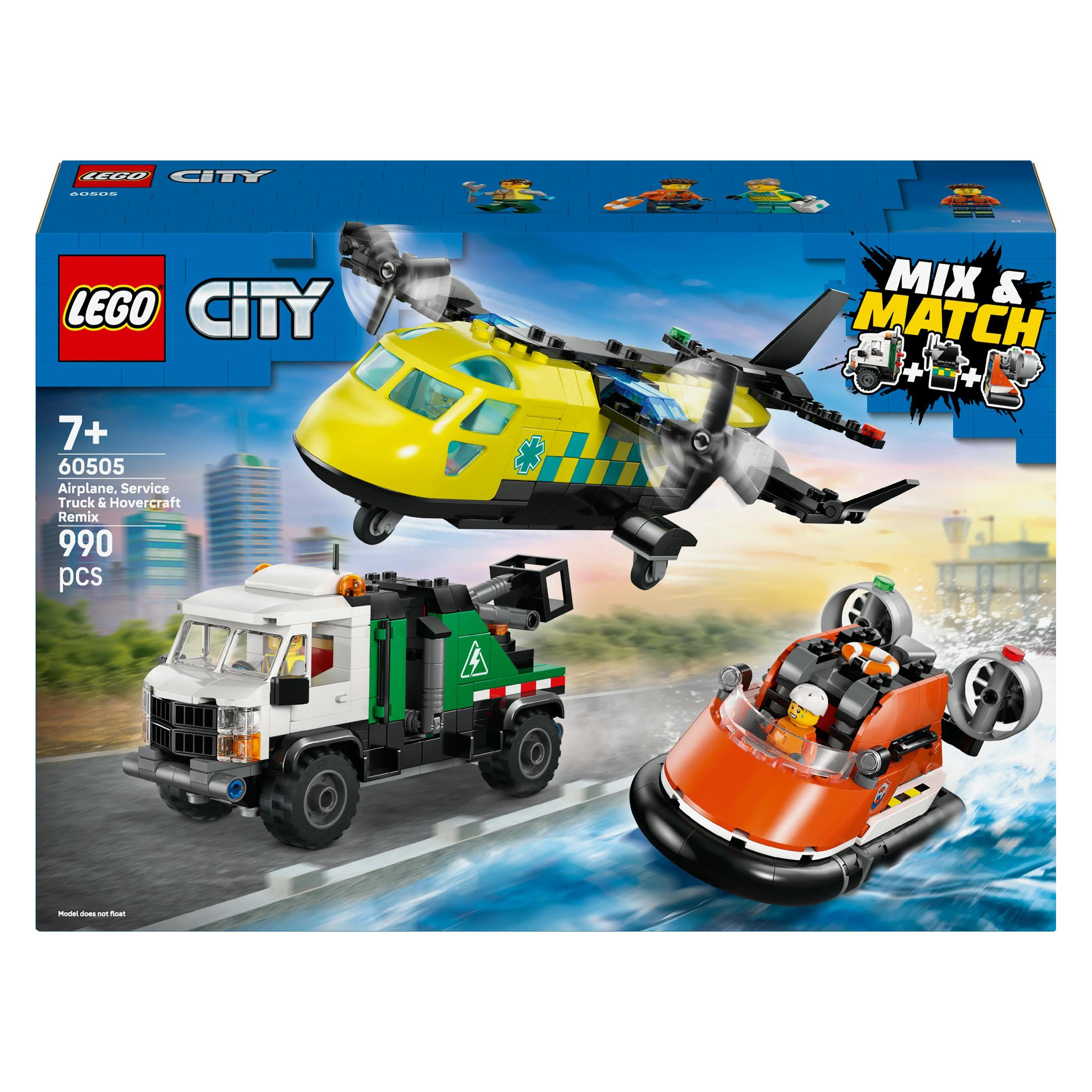 LEGO Kombinationsset mit Flugzeug, Wartungsfahrzeug und Luftkissenboot (60505, LEGO City) (60505)