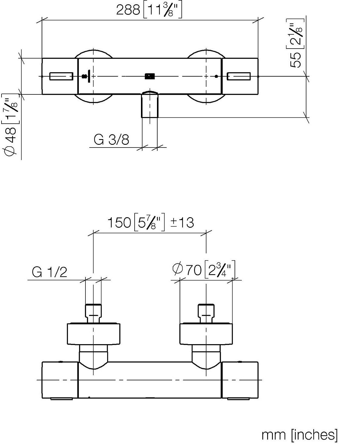 Dornbracht Brause-Thermostat für Wand-Aufputzmontage