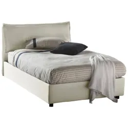 Attinia - Bett 140 cm, Beige, Matratze Inklusive Made in Italy