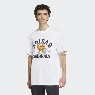 T-Shirt ADIDAS ORIGINALS "TREFOIL SERIES CHARACTER", Herren, Gr. XL, weiß, Obermaterial: 100% Baumwolle, normal, Rundhals, Shirts T-Shirt, Print T-Shirt