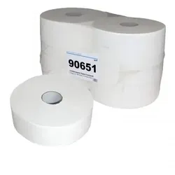 Toilettenpapier Brod, Jumborolle, hochweiß, 100 % Zellstoff, 2-lagig, 2.000 Blatt, 360 m, 6 Rollen im Folienpack