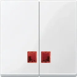 Merten Doppelwippe pws/gl mit Fenster (rot) MEG3456-0319