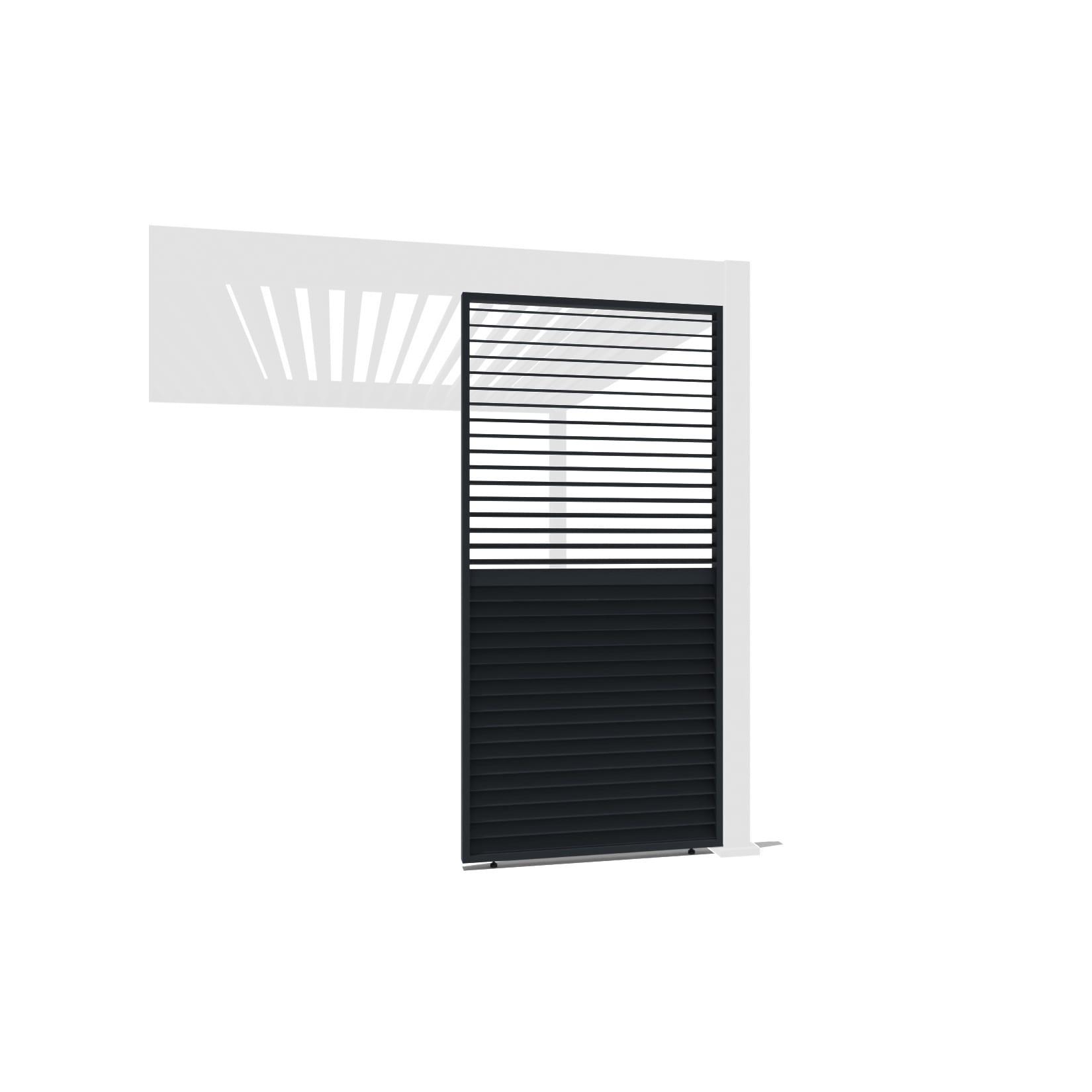 Weide Anthrazit-Aluminium Lamellenwand Für Weide Pergola Drehbare Lamellenanthrazit 1.13 Meter